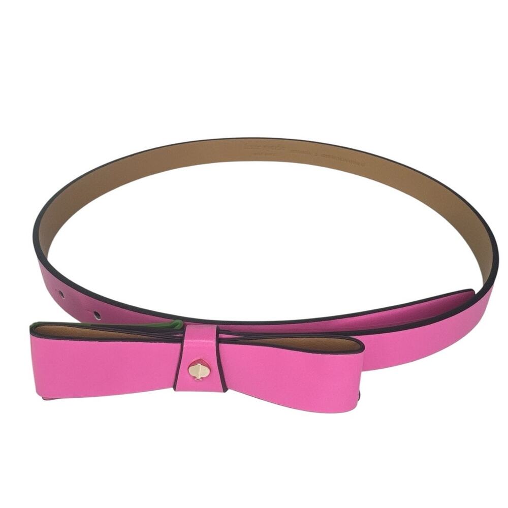 Kate Spade Bow Leather Belt in Pink Small - Picture 3 of 6